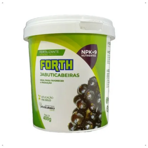 Fertilizante para Jabuticabeira Forth 400g com NPK para estimular crescimento, floração e produção de jabuticabas.